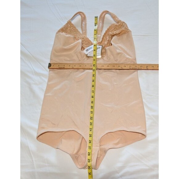Rago Womens Lace-Trimmed Nude Bodysuit Size 44F Style 8620 - Picture 10 of 10